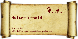 Halter Arnold névjegykártya