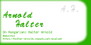 arnold halter business card